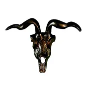 Decorative Faux Skull Metal Statuette, Handcrafted Decorative Animal Sculpture, Aluminum Statue, Tabletop Decor (Antique Copper)