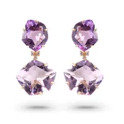 18K Amorfus Earrings (0957) - Pink Amethyst, Amethyst / YG