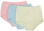 100% Cotton Cuff Leg Panty, Three Pack with Pink, Blue, and Mint (118)