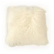 20" x 20" Tibetan Ivory Lamb Fur Pillow