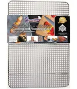 Oven, Grill & Dishwasher Safe 100% Stainless Steel Roasting & Cooling Rack Fits Jelly Roll Pan, Rust Proof Baking Rack w/ Extra Welds & Thick Wire Grid, Heavy-Duty, Patent #: D929180S, 10″ x 15″ x 1″