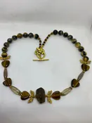 #29 Yellow and Blue Tiger Eye with Smokey Quartz Necklace