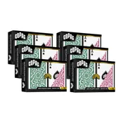 Copag 1546 100% Plastic Playing Cards - Bridge Size (Narrow) Regular Index Burgundy/Green Double Deck Set