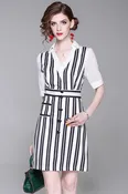 Black Stripe Mini Dress
