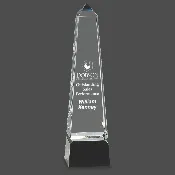 10″ Obelisk Crystal on Black Pedestal Base