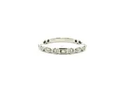 Baguette & Round Diamond Metal Work Wedding Band