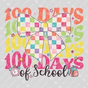 100 Days of School Checkered Ready-to-Press DTF Transfer | SAT00135
