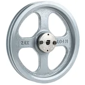 10.25" Double Groove A Section 4L Sheave with 5/8" (0.625") H-Style Split Taper Bushing - 2AK104H