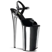 10 Inch Heel BEYOND-009 Black-Silver Chrome