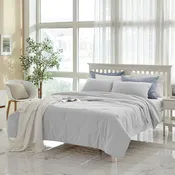 [12th Restocked] High-Density Percale Cotton Comforter Set in Light Grey