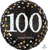 100th Sparkling Birthday Mylar Balloon 18"