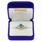 Blue Opal Yellow Gold Ring