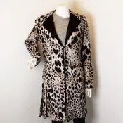 Alberto Makali #45117 Leopard Print Coat Size 8