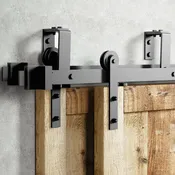 6 Ft. Barn Door Bypass Track Kit – Matte Black