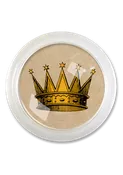 17th Century Sun Crown 4" Round Glass Coaster