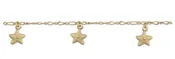 FL311 - 2mm PermaGold Chain/10mm Puffed Star Fish