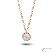 14KT Rose Gold Diamond Pendant Necklace
