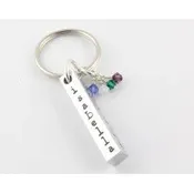 Aluminum Bar Birthstone Keychain — The Silver Diva