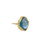 18k London Blue Topaz Ring (18k Yellow Gold, London Blue Topaz, Diamonds)