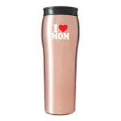 Mighty Mug Go - Stainless Steel - Rose Gold (I Love You Mom) - 16 oz