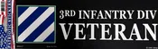 U.S. Army “3RD INFANTRY DIVISION VETERAN” Bumper Sticker