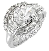 1.27ct Platinum Pear Cut Diamond Engagement Ring - V50715-1