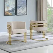 BQ-AC223: Single Accent Barrel Chair in Gold