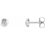 14K White 1/8 CTW Diamond Domed Stud Earrings