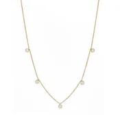 Five Diamond Drop Necklace