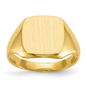 14k 10 x10 mm Open Back Signet Ring