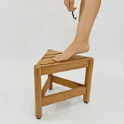 ASTA FURNITUREPRODUCTSST-50  SOLID TEAK CORNER SHOWER FOOT STOOL, CORNER SIDE TABLE