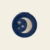 Mini Fly Me to the Moon — Small Embroidered Travel Jewelry Case