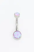 Light Blue Opal Navel Ring — Body Jewlz
