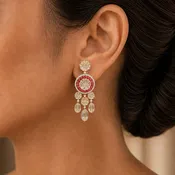 2 In 1 Diamond Earrings with Natural Morganite and Spinel
