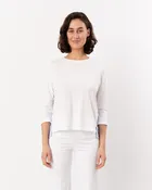 3/4 SLV SEERSUCKER TOP