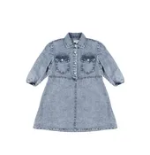 3/4 SLEEVES ACID WASH DRESS