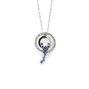 14K Diamond and Sapphire Waterfall Pendant