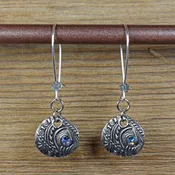 Big Sky Embossed Disk Kidney Earrings #EW558-216