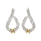 14K White Gold Fancy Yellow & White Diamond Earrings – KALLATI