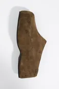 Zueco plataforma serraje oliva