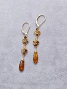 Dbl clover earring #5428-G in Tundra Sapphire/ Orange Kyanite — Michelle Pressler Jewelry