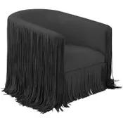Shag Me Performance Vegan Leather Swivel Accent Chair