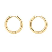 18K Gold PVD Stainless Steel Circle Huggie Hoop Earrings: Gold / 16mm