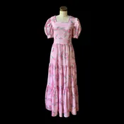 Boho Pink Floral Maxi Dress Medium