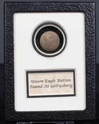 Authentic Union Eagle Button Recovered On The Gettysburg Battlefield In Collectors Glass Case