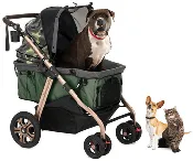 ♻️ Factory Refurnished - HPZ™ PET ROVER TITAN HD Premium Super-size Stroller SUV for Small/Medium/Large/X-Large Dogs, Cats and Pets (Green Camo)