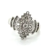 10K White Gold 1/2 ctw Diamond Ring 5.0g Size 8