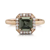 Dark Grey Diamond Halo Ring