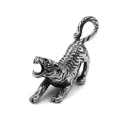 3D Realistic Tiger Necklace Mens Womens Stainless Steel Cat Panthera Pendant