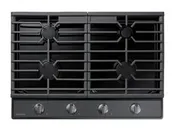30" Gas Cooktop in Black Stainless Steel